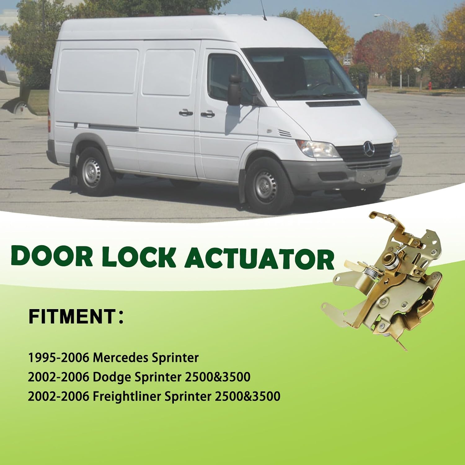 Right Sliding Cargo Door Lock Latch Actuator Assembly Compatible with 1995-2006 Mercedes Sprinter 2002-2006 Dodge Freightliner Sprinter Replaces 5104359AA 9017301335