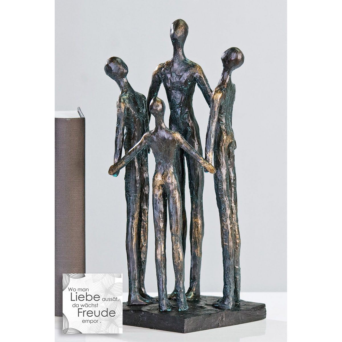 Casablanca Skulptur Group, Deko Figur Bronze, Kunstharz Statue Wohnzimmer, Büro Dekoration H. 30 cm x B. 12 cm - Moderne Skulpturen, Familie, Gruppe