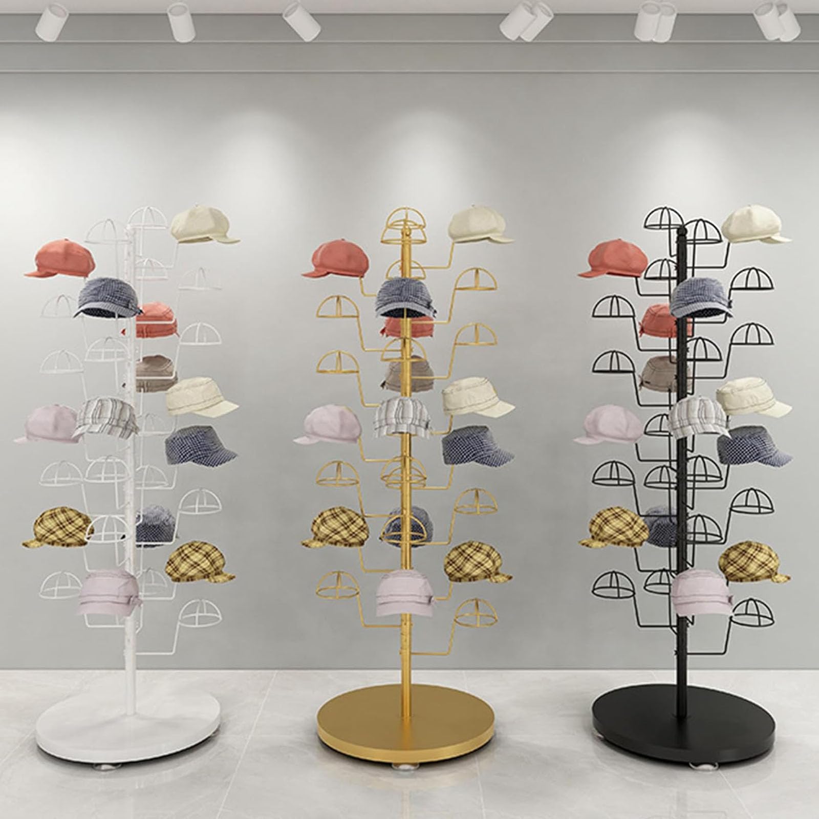 Supporto per cappelli – Supporto per cappelli da baseball in metallo per esposizione e conservazione, organizer autoportante per uso domestico o commerciale
