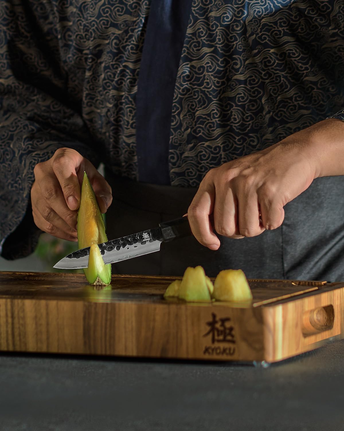 KYOKU Utility Chef Knife, Kage Series 4.5" Kitchen Knife with 3-Layer Laminated Steel Blade Rosewood Handle, Japanese Style Utility Knife, Professional Kitchen Knife for Slicing Paring - Image 2