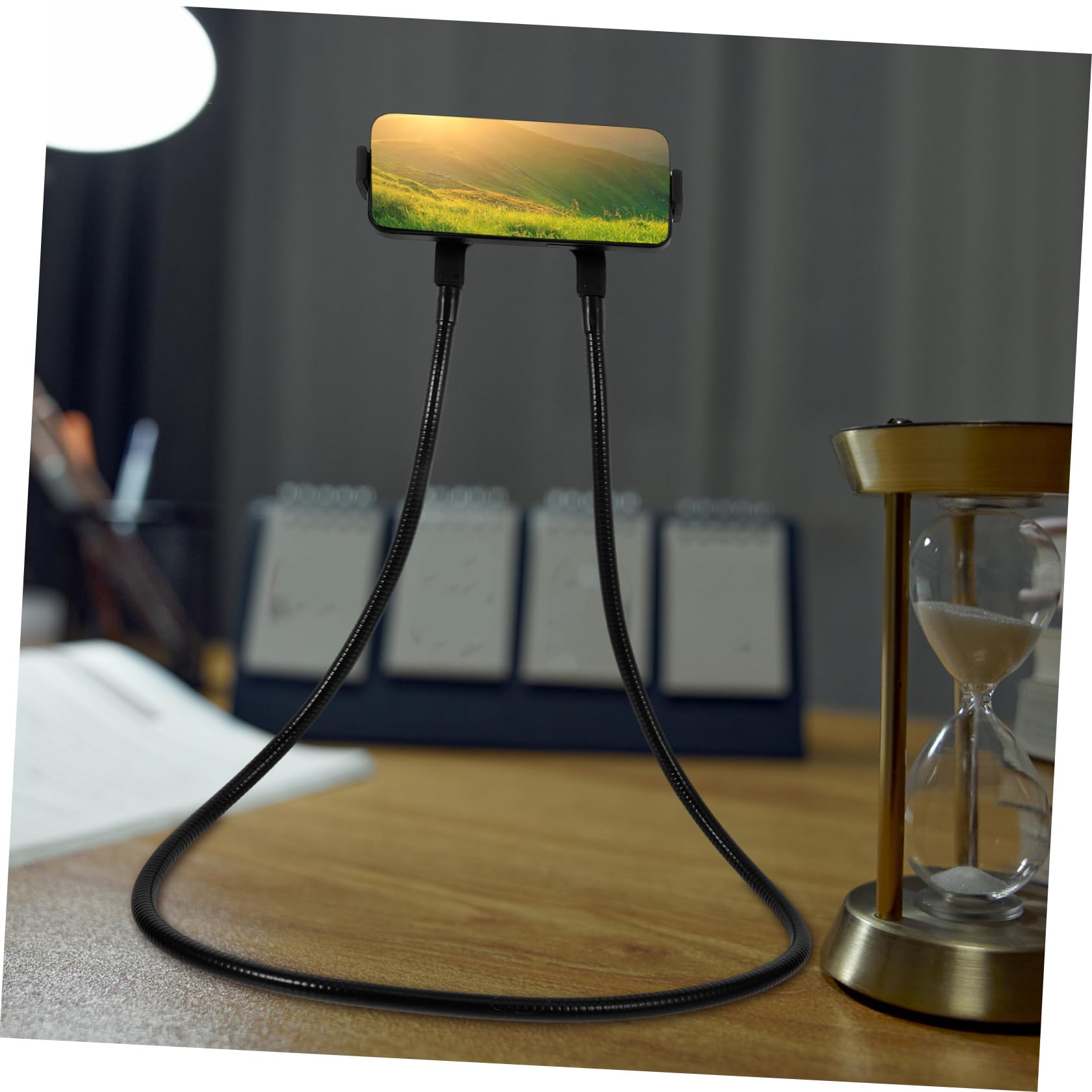 Soporte de Cuello para Teléfono y Tableta, Diseño para Colgar al Cuello, Estructura Estable en Abs y Metal, Adecuado para Sofá y Escritorio