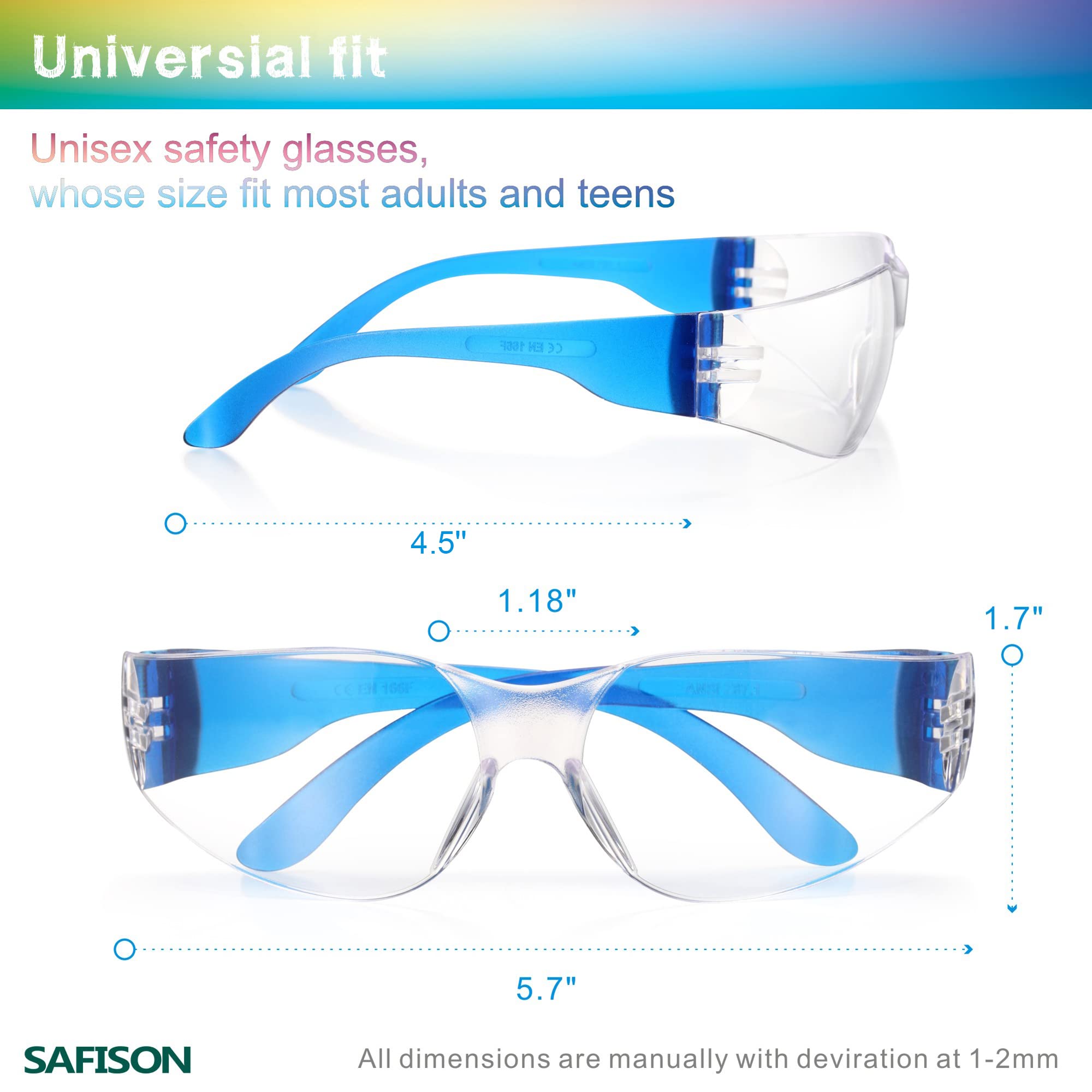 Gafas de seguridad transparentes para niños/hombres y mujeres, lentes antiarañazos resistentes a los impactos