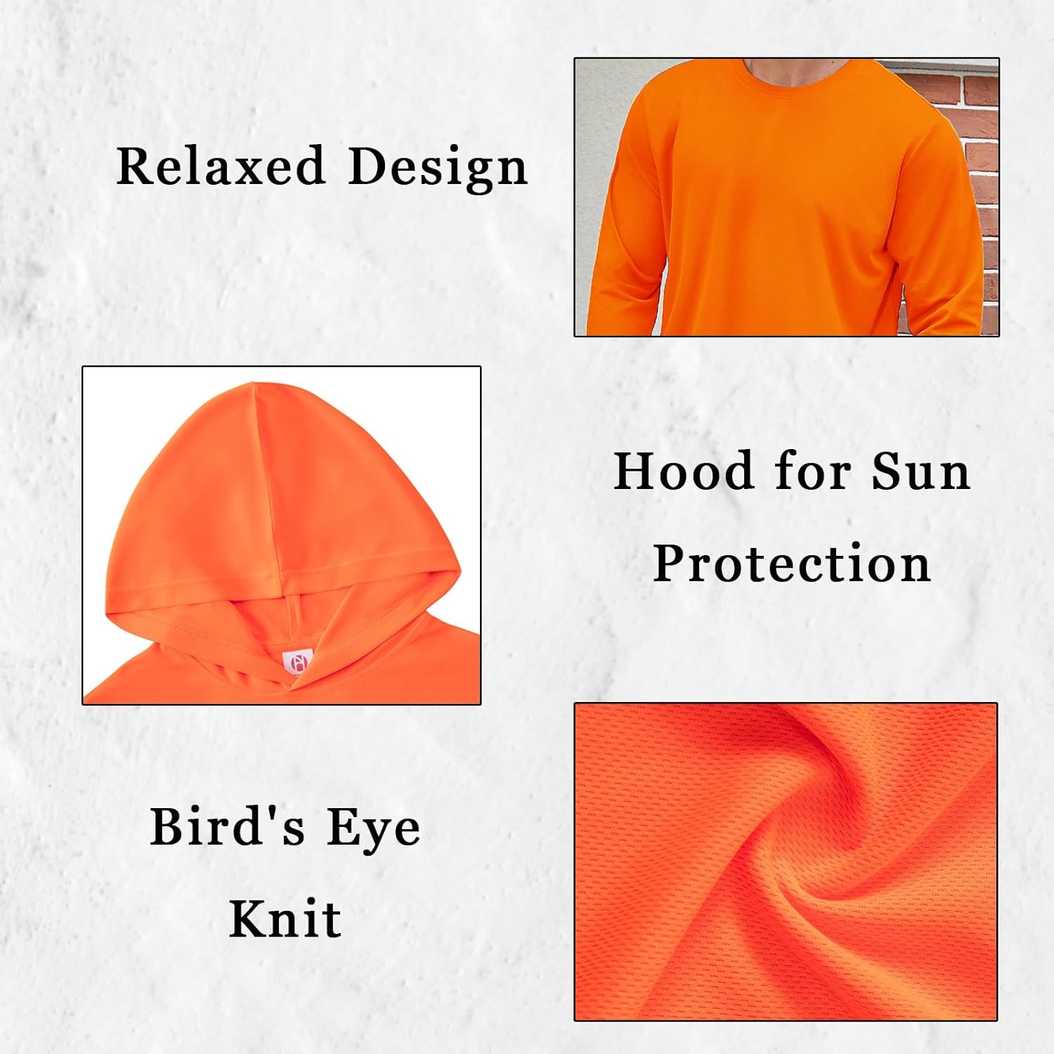 TanBridge Men's Work T-Shirts Long Sleeve Sun Protection Shirt for Men Gym Hoodie Shirts 5 Pack - Image 4