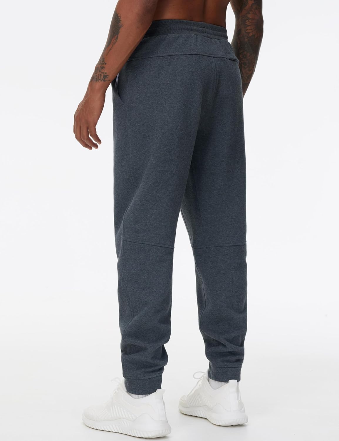 THE GYM PEOPLE Men's Fleece Workout Sweatpants Drawstring Tapered Running Lounge Jogger Pants with Pockets - Image 7