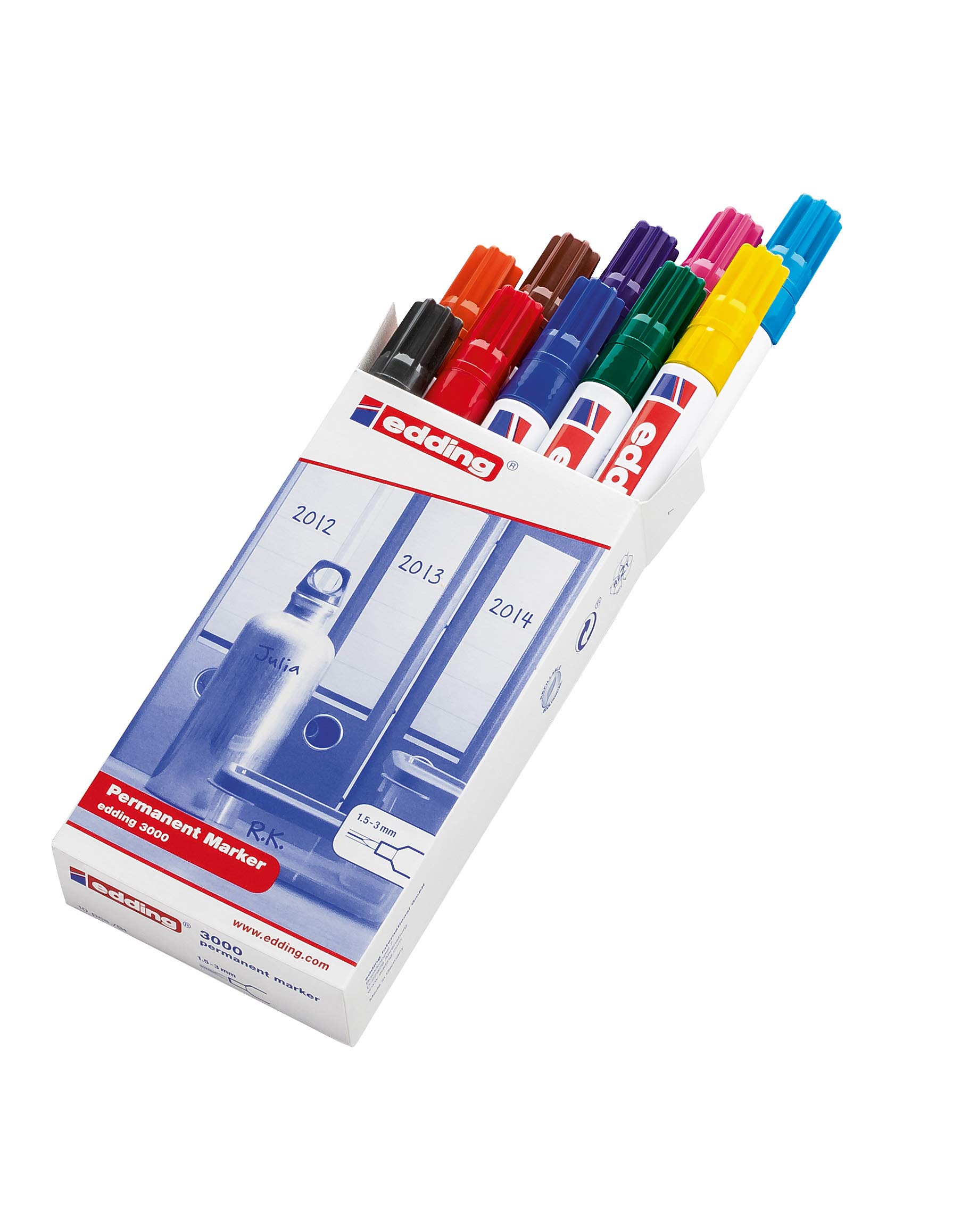 Edding 3000 marqueur indélébile, pack de 20 couleurs 1-20