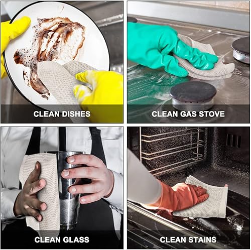 Miniatura 5 de Nialnant Paquete de 6 paños de cocina, suaves y absorbentes, de secado rápido, para secar platos, trapos de limpieza, 12 x 12 pulgadas