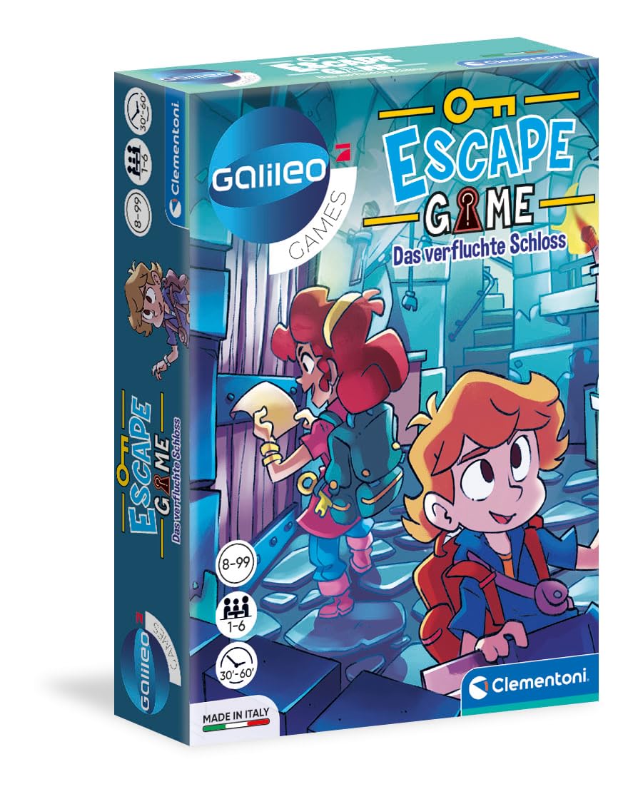 Clementoni Escape Game - The Castle - Board Game for Puzzle & Puzzles Including Clue Cards and Props - Family Game from 8 Years 59225