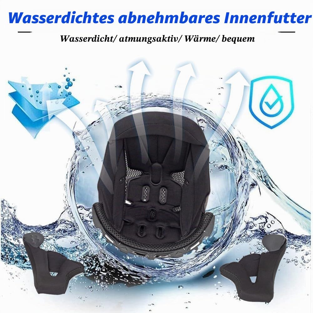 Motorradhelm Klapphelm Mit Bluetooth, Motorrad Bluetooth Modularer Helm ECE Zertifizierter, Integralhelm mit Doppelvisier, für Automatische Antwort Helm Herren Damen (21.6-24.4in)