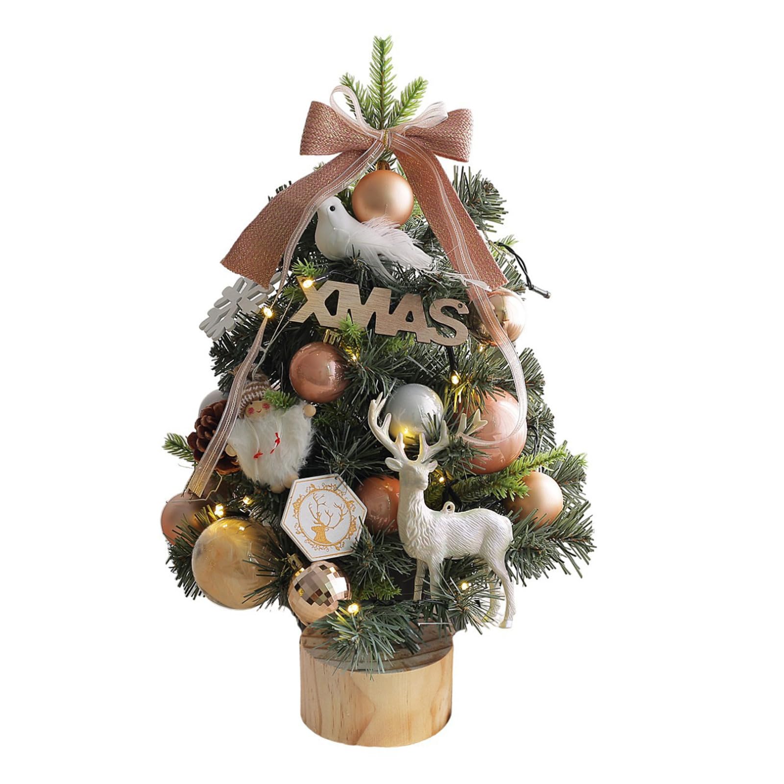 Buxuaaaa B Uxuaaaa Christmas Tree With Detachable Decorations Desktop Ornament Tabletop Decoration Stylish Festival Embellishment Supplies Tabletop Christmas Tree