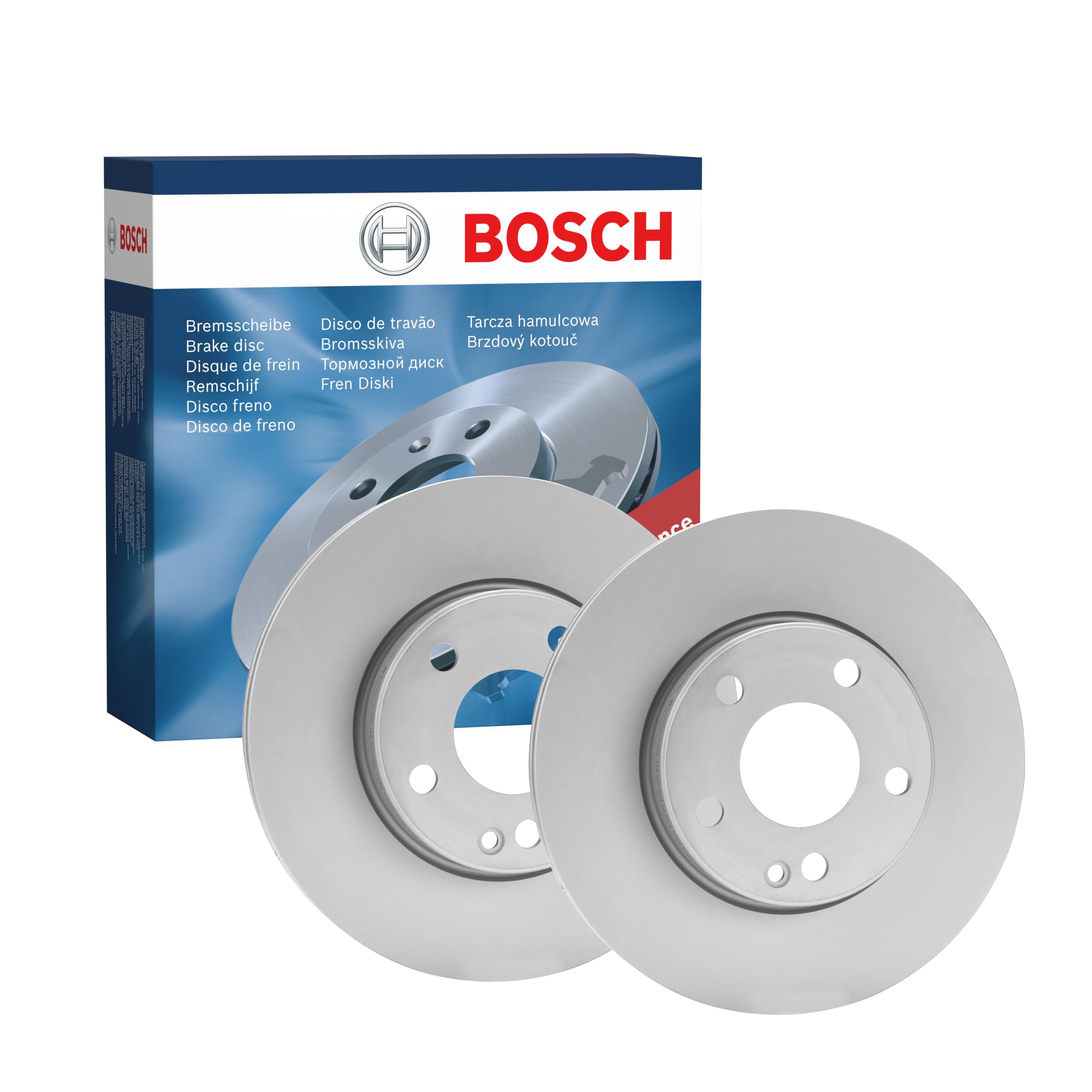 Juego de 2 Discos de Freno Bosch BD1687 - Discos Ventilados, Alto Contenido en Carbono, 280 mm – Eje Delantero – Certificado ECE-R90 – Excelente Refrigeración y Reducción de Ruido, Anticorrosión