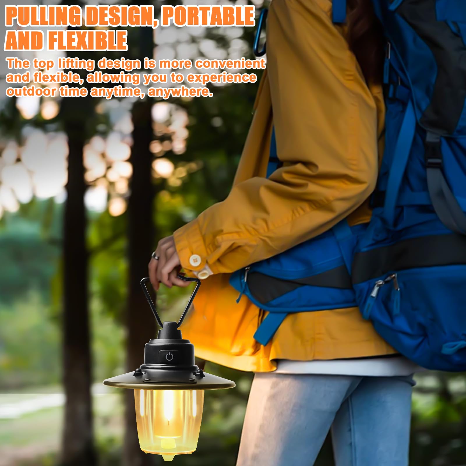 2 pezzi LED lampada da campeggio ricaricabile, USB ricaricabile portatile, 3 modalità di luce, dimmerabile, lampada da campeggio ricaricabile, IPX4, impermeabile 2800 mAh, lanterna da campeggio per