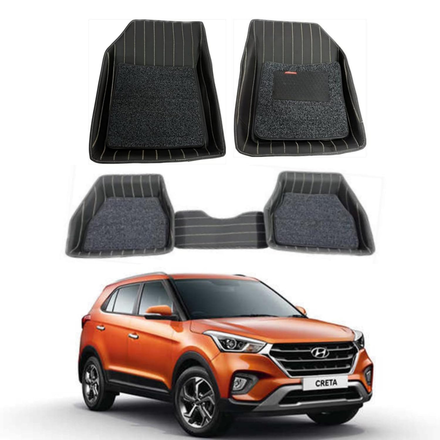 DS ENTERPRISE 9D Car Floor Mats Foot Mat Compatible for Hyundai Creta