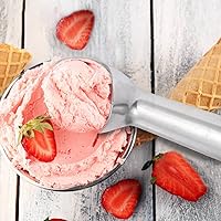 Vista 5 de Pimoys Cuchara para Helado Grande de 2.5 oz, 7 pulgadas, Antiadherente, Anticongelante, Cuchara Paleta de Helado de Metal de Una Pieza de Diseño