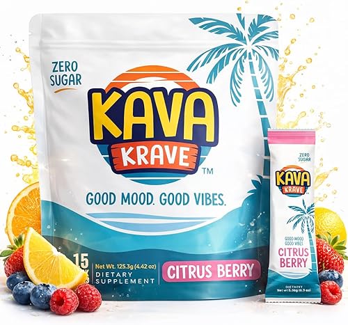 Paquetes de mezcla de bebida Kava – Paquete de 15 mezclas de bebida en polvo de extracto de kava premium, bebida social alternativa al alcohol