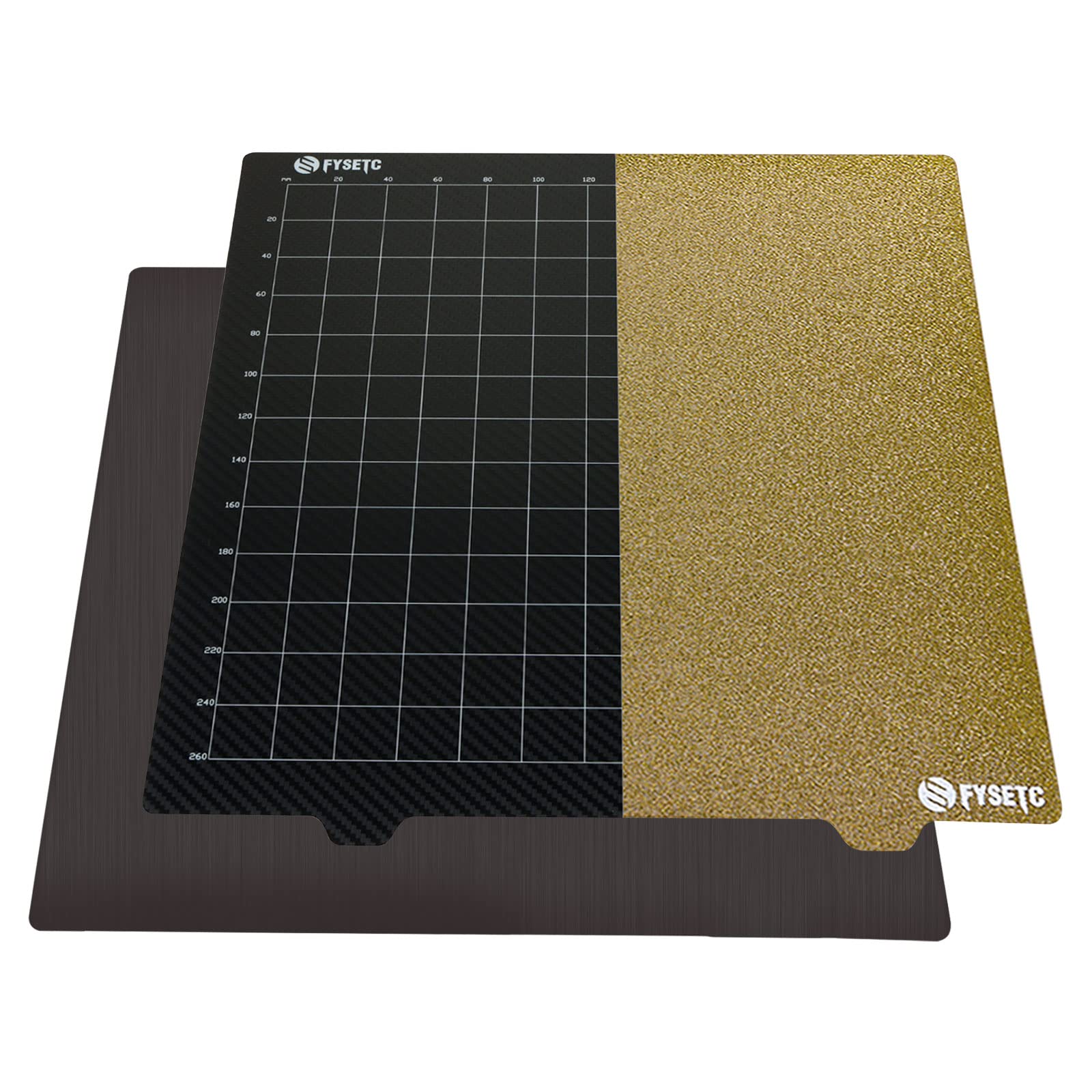 FYSETC CR10 2022 Newest Janusbps Buildplate Platform-Textured PEI+PET-CF Sheet, Double-Sided Flexible Spring Steel Plate 310mm/12.2in for CR-10S/CR-10 Artilery SW-X1, SW-X2 / LongeLK1 3D Printers