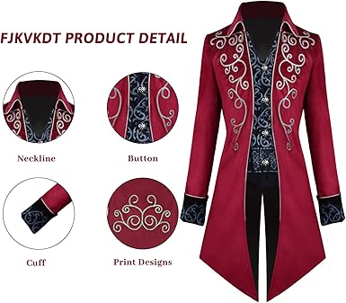 kinstell Heren Steampunk Vintage Tailcoat Jas Middeleeuwse Gotische Victoriaanse Frock Coat Halloween Uniform Kostuum Cosplay