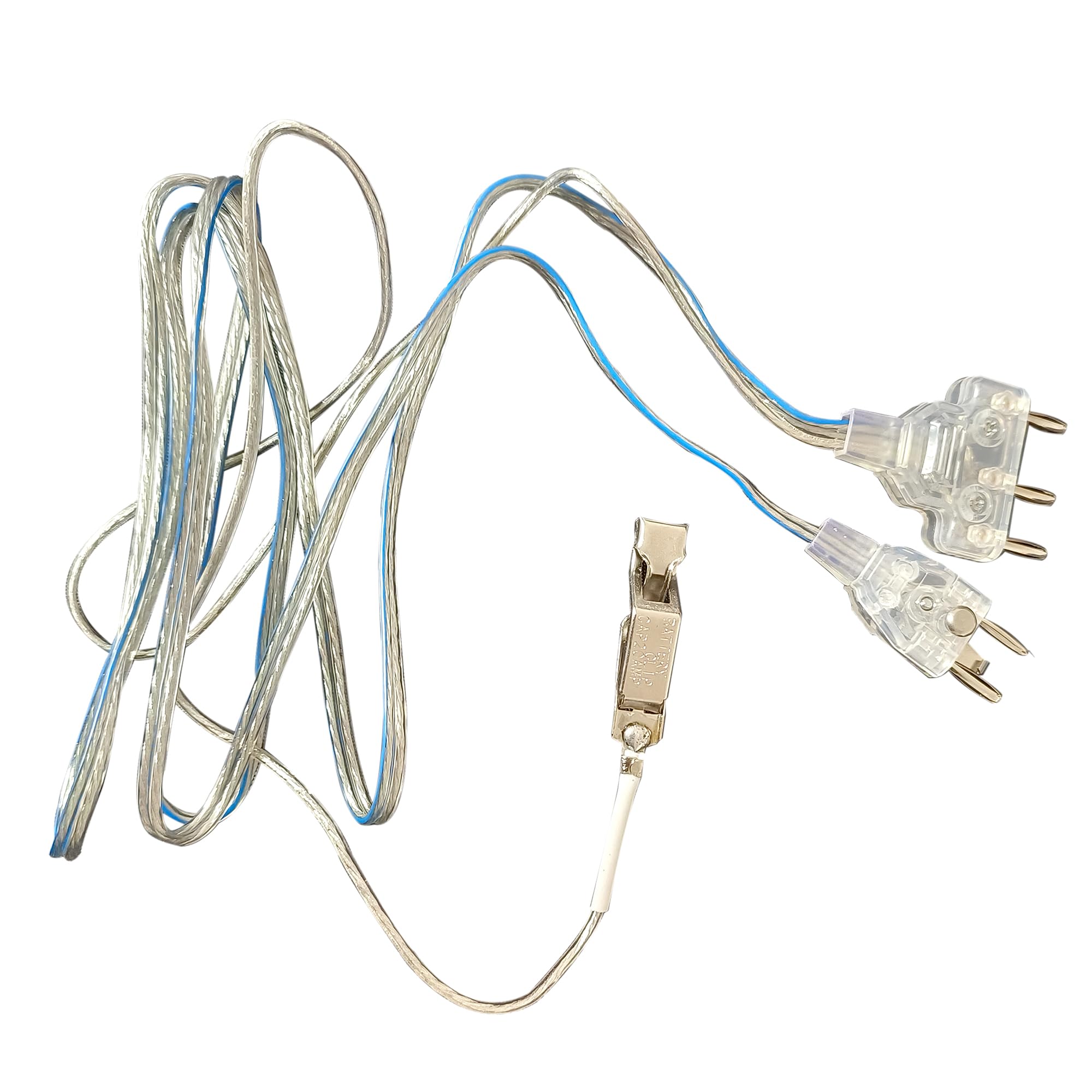LEONARK Fechten Degen Säbel Florett Körperkabel Maske Kabel Fechtungsdrahtklemme Clip - Zwei-Pin-Stecker/DREI-Pin-Stecker Klarer Draht (Set von 2)
