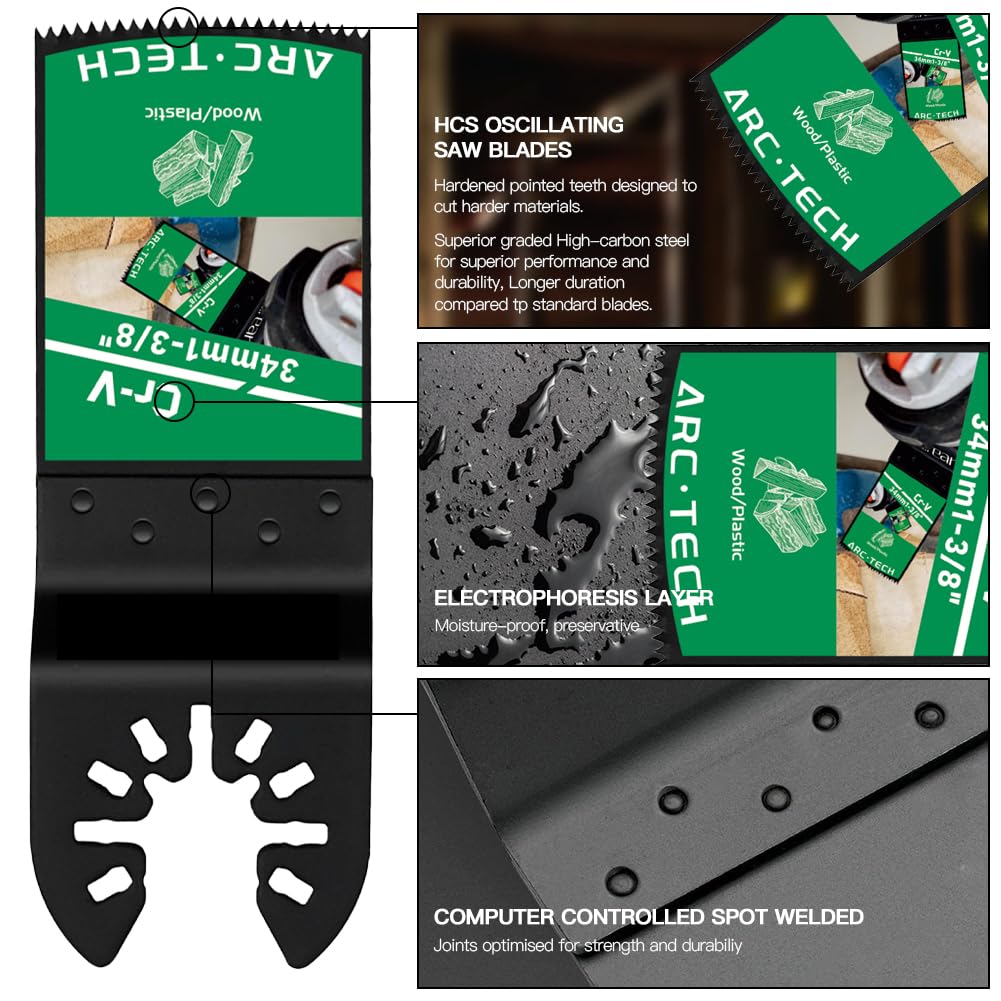 25PCS Multi Tool Blade Kit for Attaching Oscillating Tool,5 Oscillating Saw Blade Types for Cutting Metal Wood - Image 2