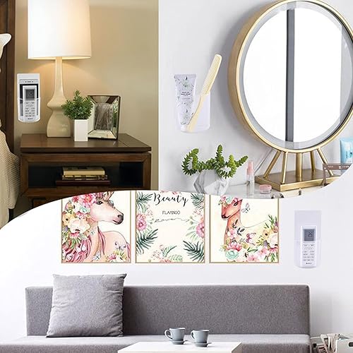 Miniatura 5 de Soporte para control remoto de pared, sin daños, paquete de 2 unidades, soporte remoto adhesivo transparente para cama, caja de almacenamiento