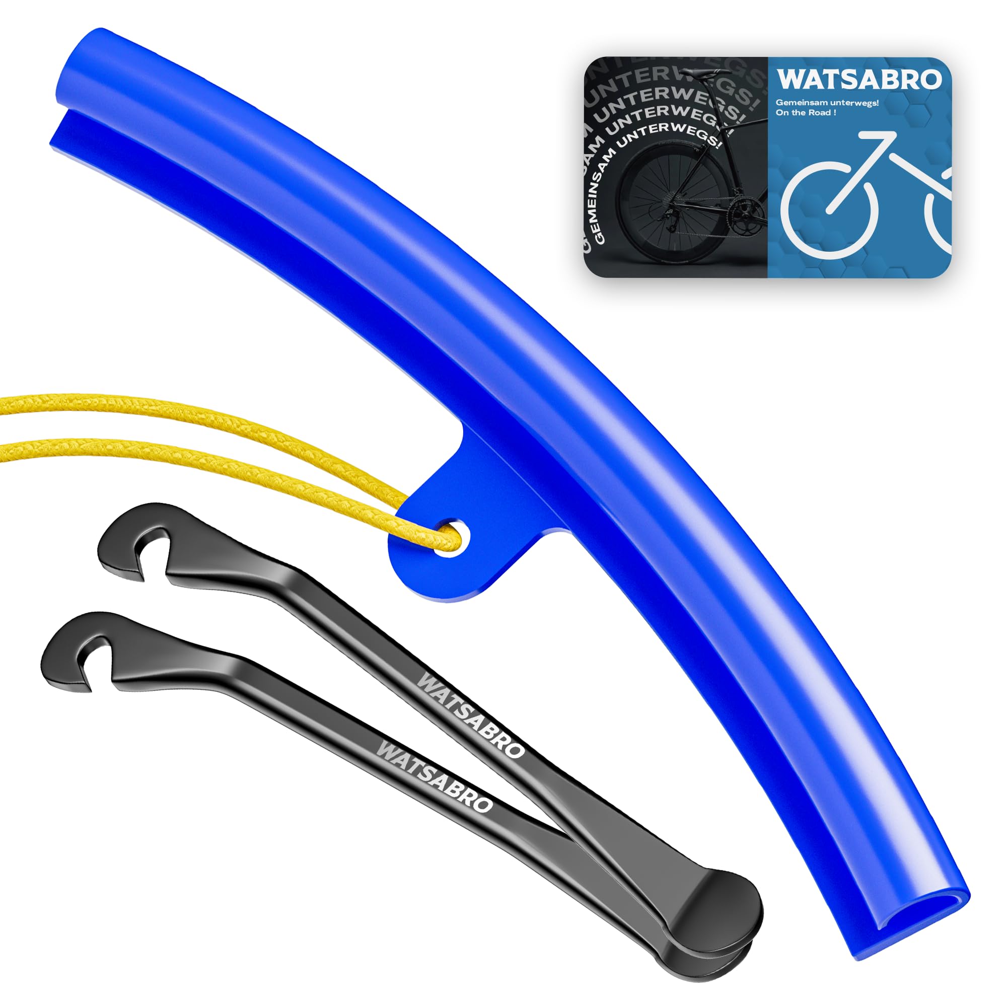 WATSABRO Reifenheber Fahrrad mit 24-29 Zoll PU-Felgenschützer, Fahrrad Werkzeug für einfacheren Reifenwechsel, Felgenschutz & Kratzerfrei für MTB, E-Bike, Montainbike, Rennrad