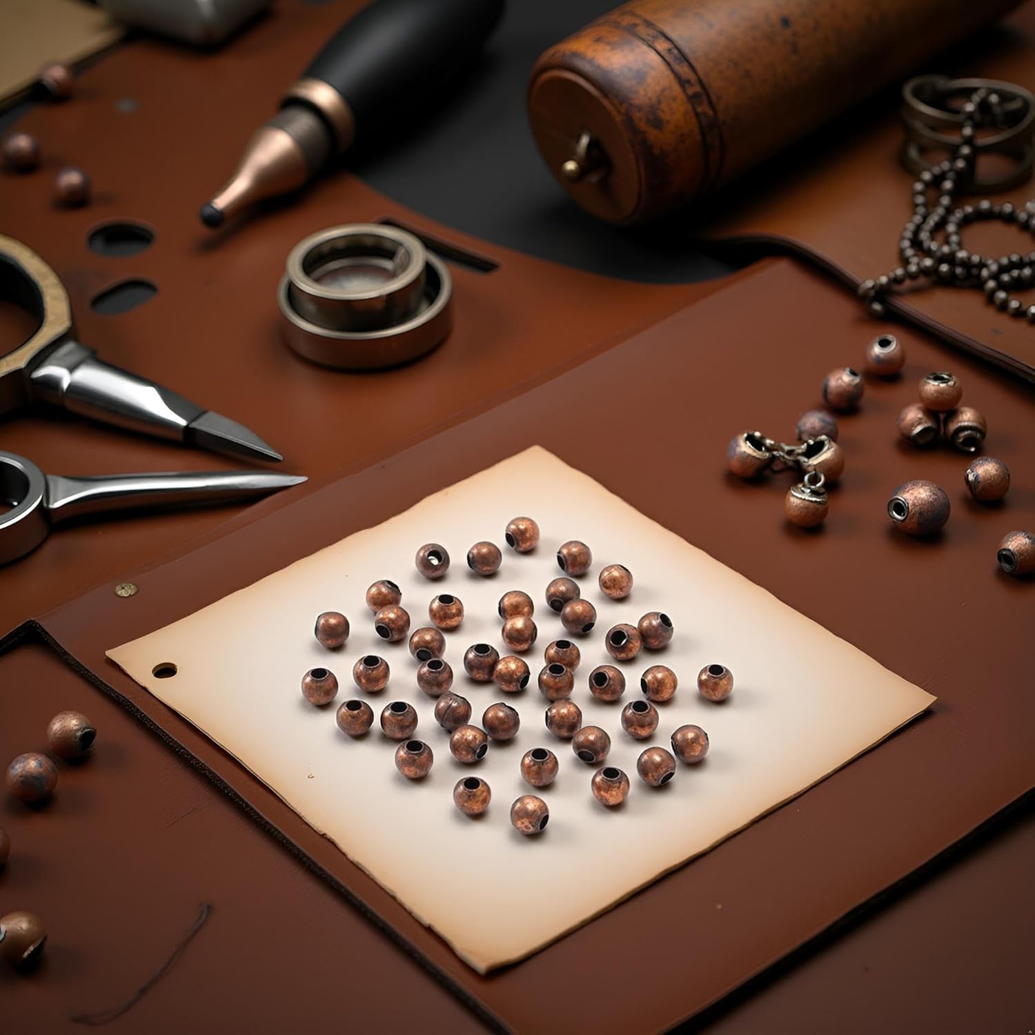 100Pcs 5mm Antique Copper Round Spacer Beads Smooth Ball End Seed Metal Beads for Jewelry Making Findings Accessories Supplie (0.20inch),Beading and Jewelry Making，Beading Supplies - Image 4