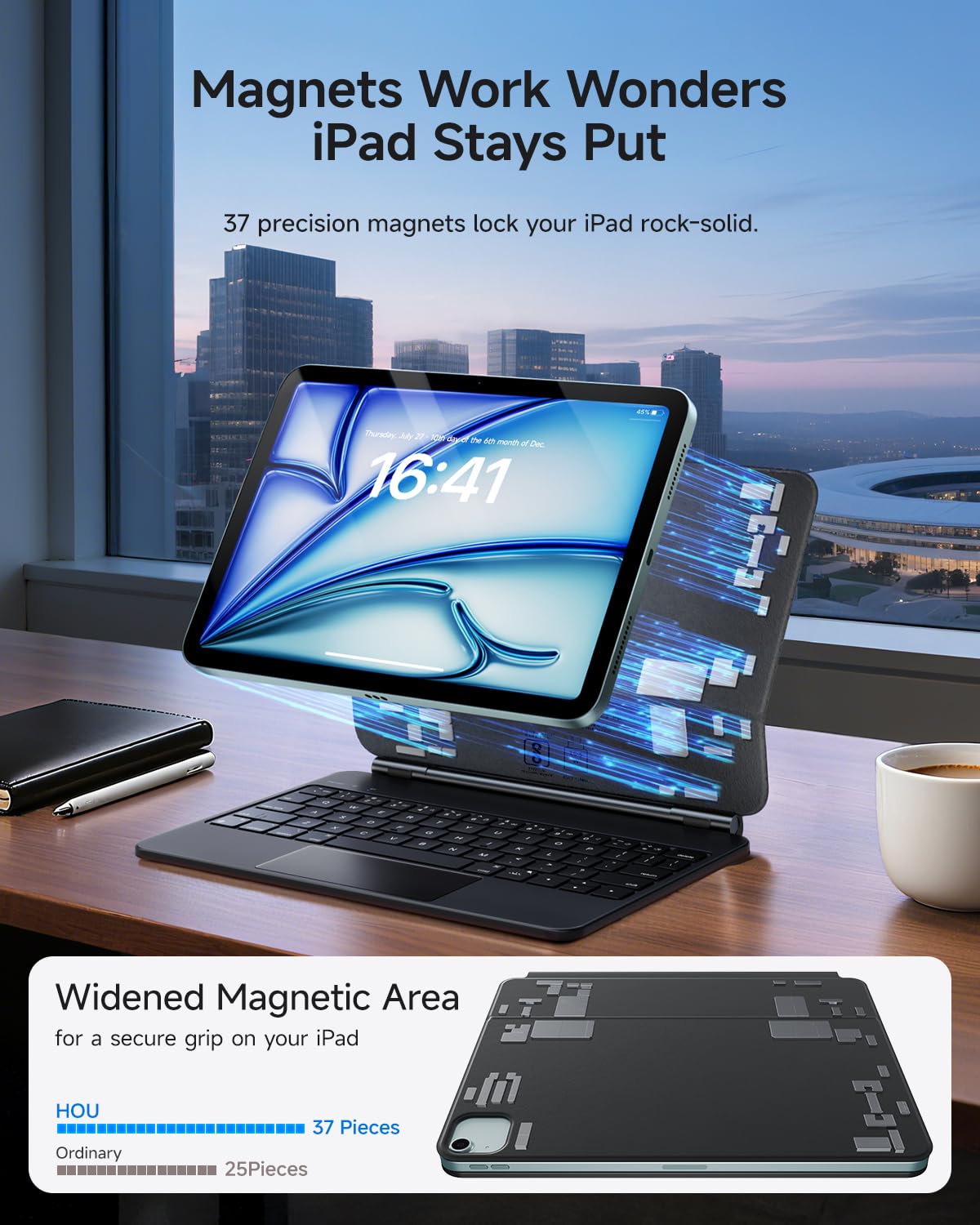 HOU iPad pro 12.9 キーボードケース MF-12 HOU MF-12 iPad Pro 12.9 Inch Keyboard Case, Magnetic