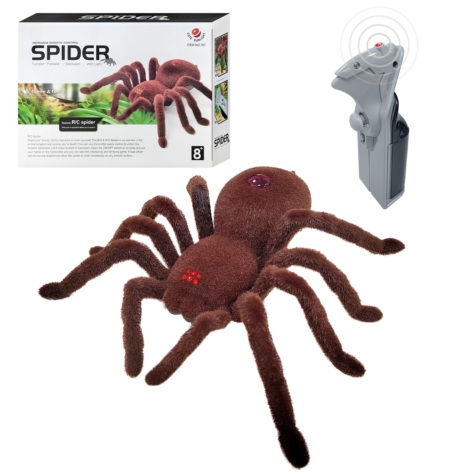HONPHIER Remote Control Spider Toy Realistic RC Spider Infrared Electric Toys Halloween Decoration, Scary Prank Gift, Gifts for Adults, Children, Pets