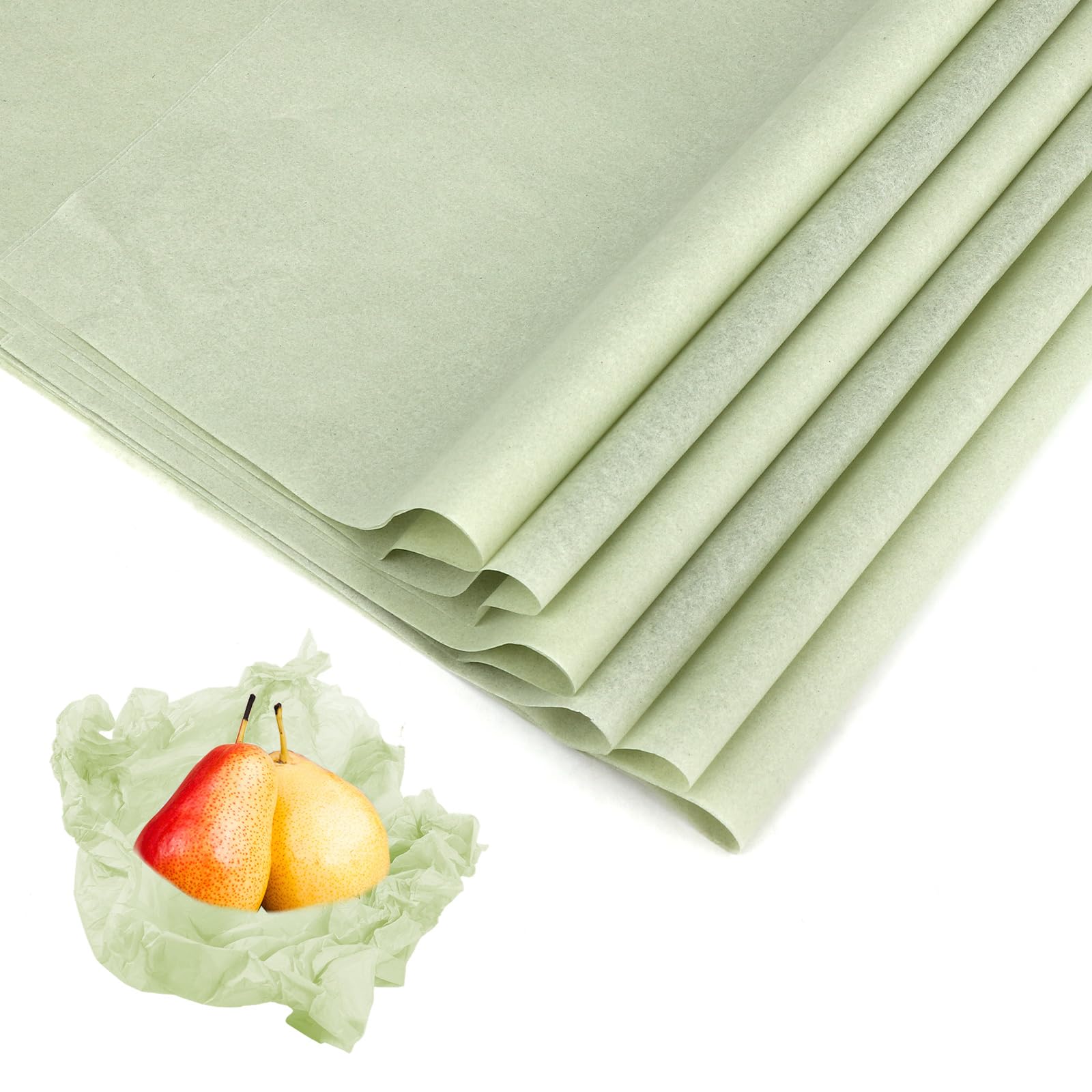 100 Sheets Acid-Free Tissue Paper, 20x13.7 Inch/50x35cm Unbuffered Acid-Free Archival Packing Packaging Glassine Paper for Storage Wrapping and Protecting Clothing Linen Gift Bag Bulk (Grass Green)
