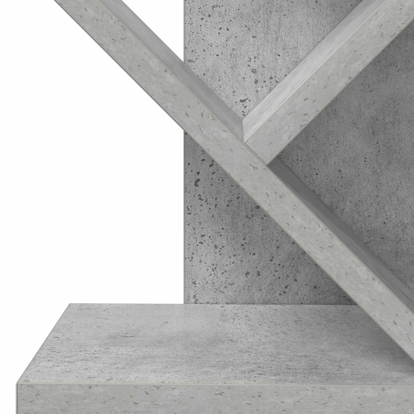 Libreria a 6 ripiani, 30 x 18 x 100 cm, in legno, grigio cemento, salvaspazio, versatile, adatta per soggiorno, camera da letto, ufficio, cameretta dei bambini