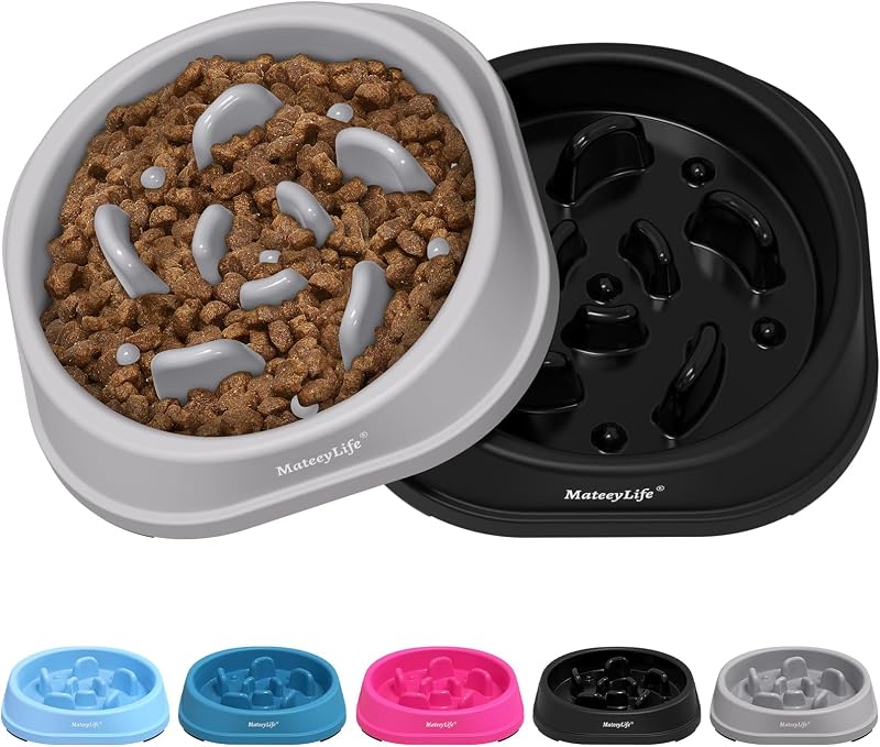 Comedouro Lento para Cães MateeyLife com Labirinto e Base Antiderrapante 1 Xícara, Pacote com 2