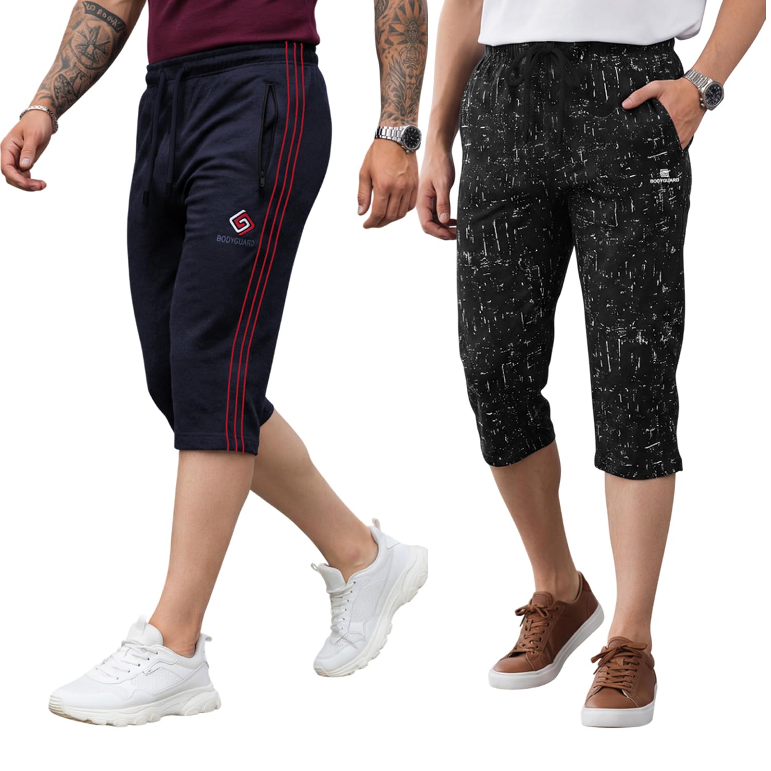 feel track Men's Regular Fit Three Fourth Capri (Pack of 2)-picture-36