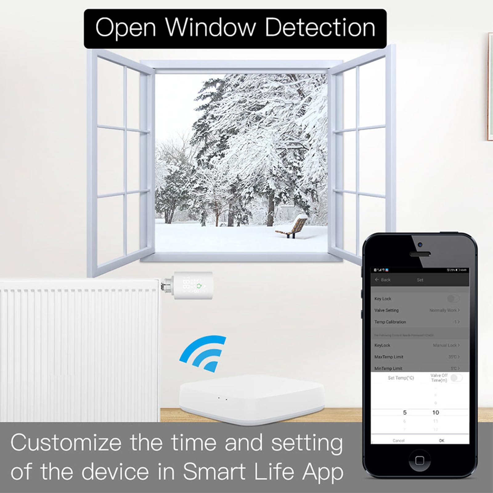 Vanne Thermostatique ZigBee 3.0 pour Chauffage à Eau Chaude