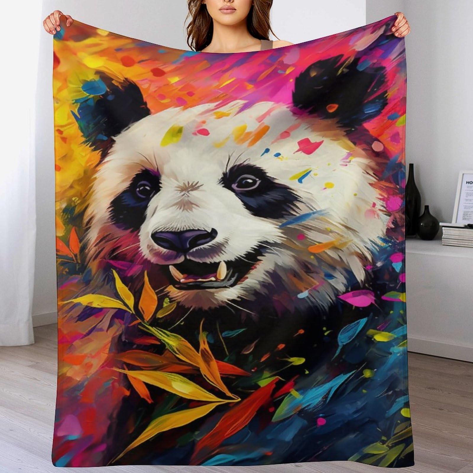 Couvre-lit et jeté de lit en flannel couette de salon Panda