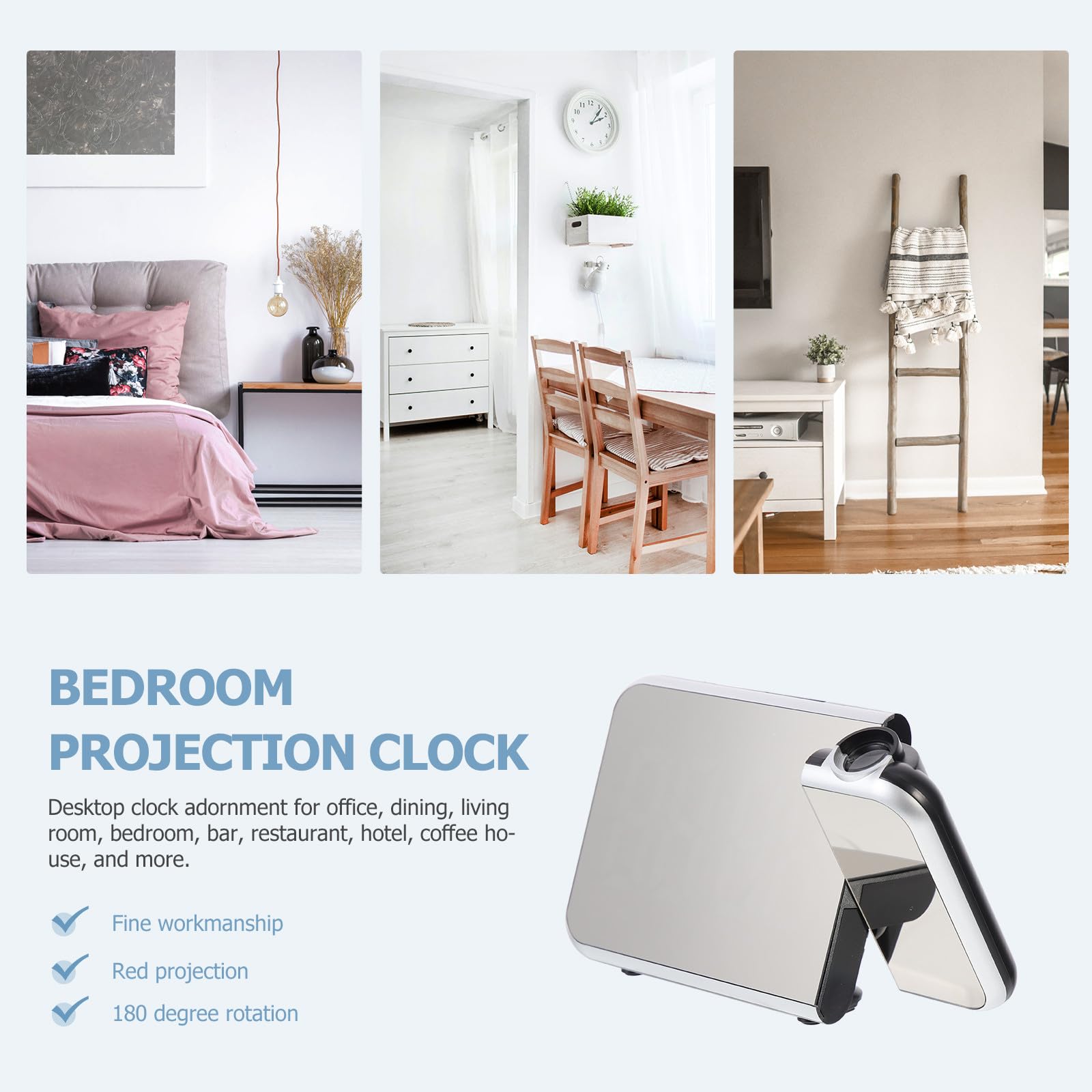 Reloj Despertador Electrónico Negro de Proyección LED de Escritorio