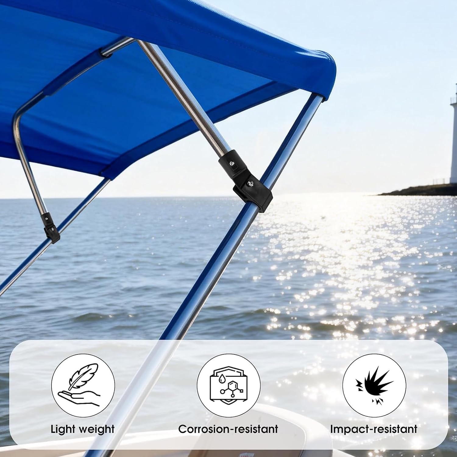 MX Boat Bimini Top Fitting Hardware Set - Nylon Kit for 7/8 Inch Tubing image 3