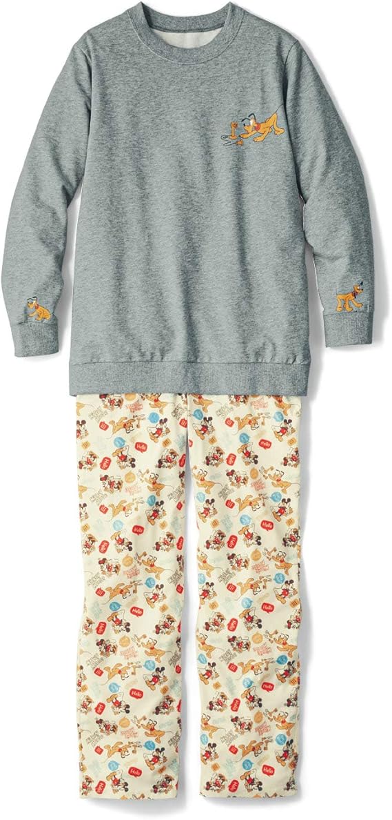 Amazon ベルメゾン ディズニー パジャマ メンズ 手をつないで楽しい スウェット ミッキー フレンズ テレフォン S パジャマ 通販