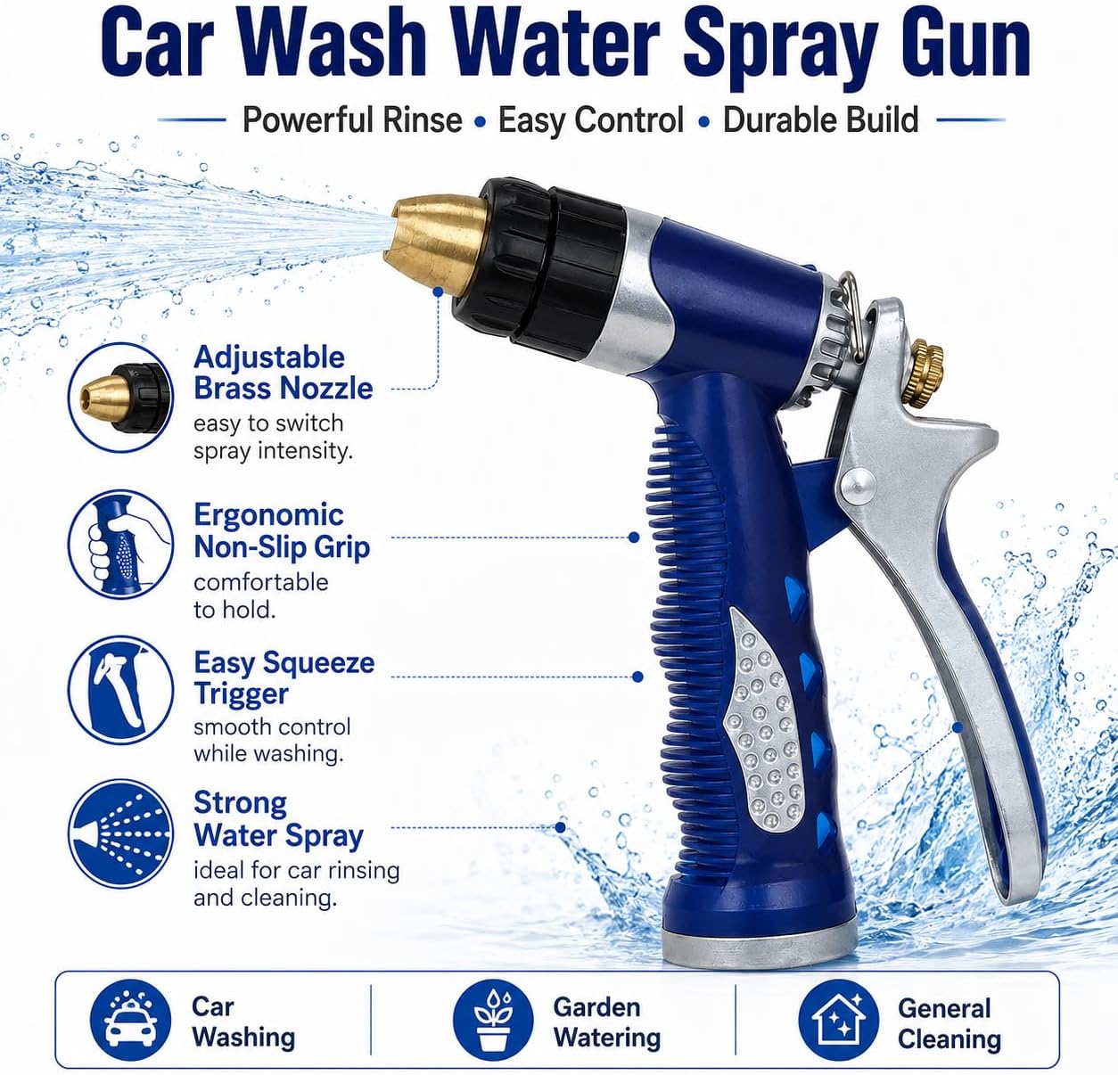 Car Wash Foam Sprayer & Water Spray Gun Combo Kit