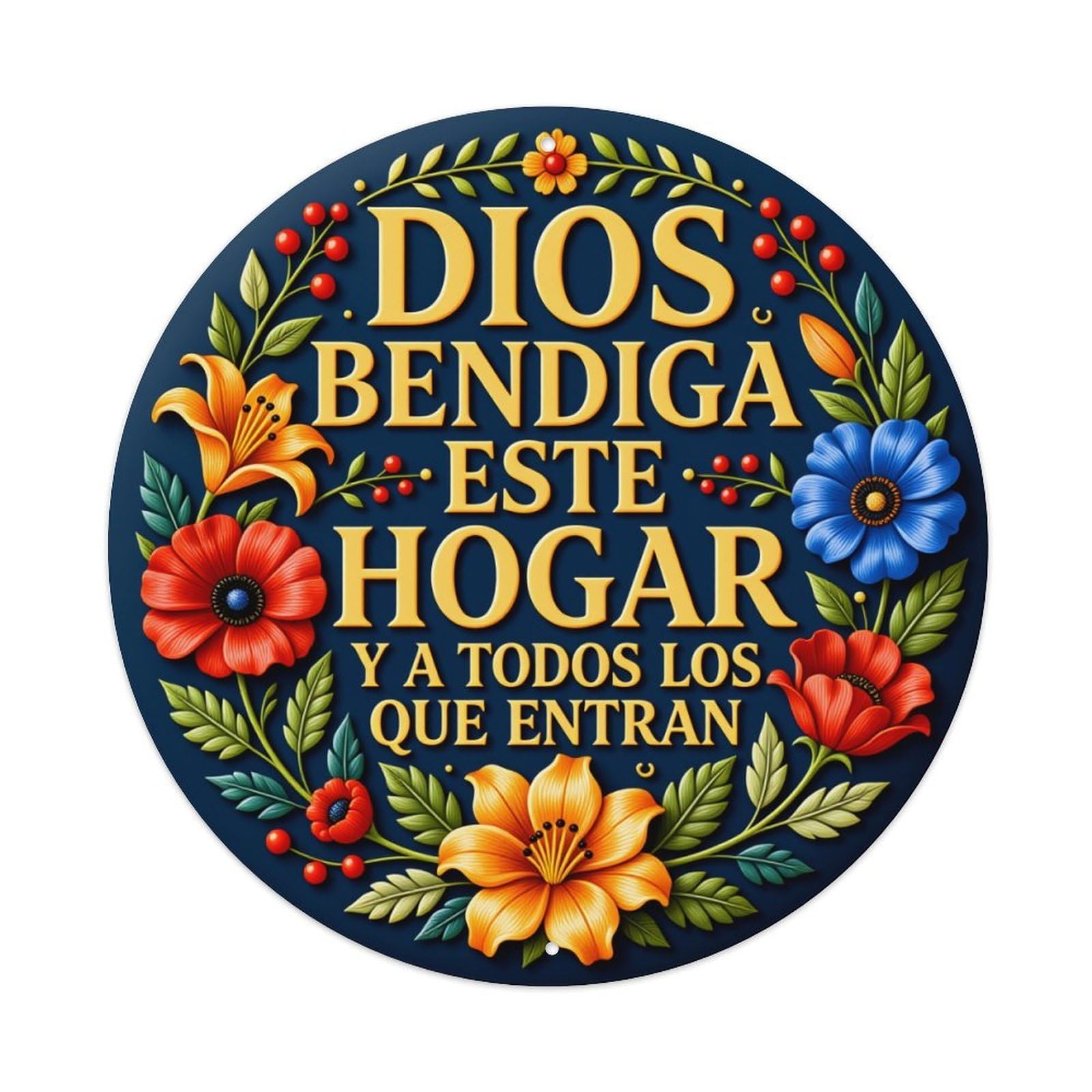 Floral Religious Blessing Design Pattern Metal Tin Sign Vintage Garden Bedroom Cafe Bar Man Cave Home Wall Decor Metal Poster 8x8 inches