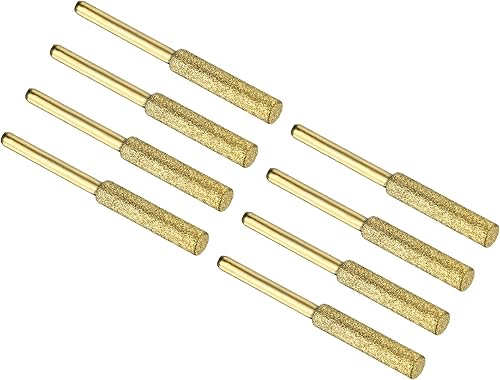 PATIKIL Afilador de motosierra de diamante de 732 pulgadas paquete de 8 unidades de afilar piedra de afilar herramienta de lijado de pulido dorado