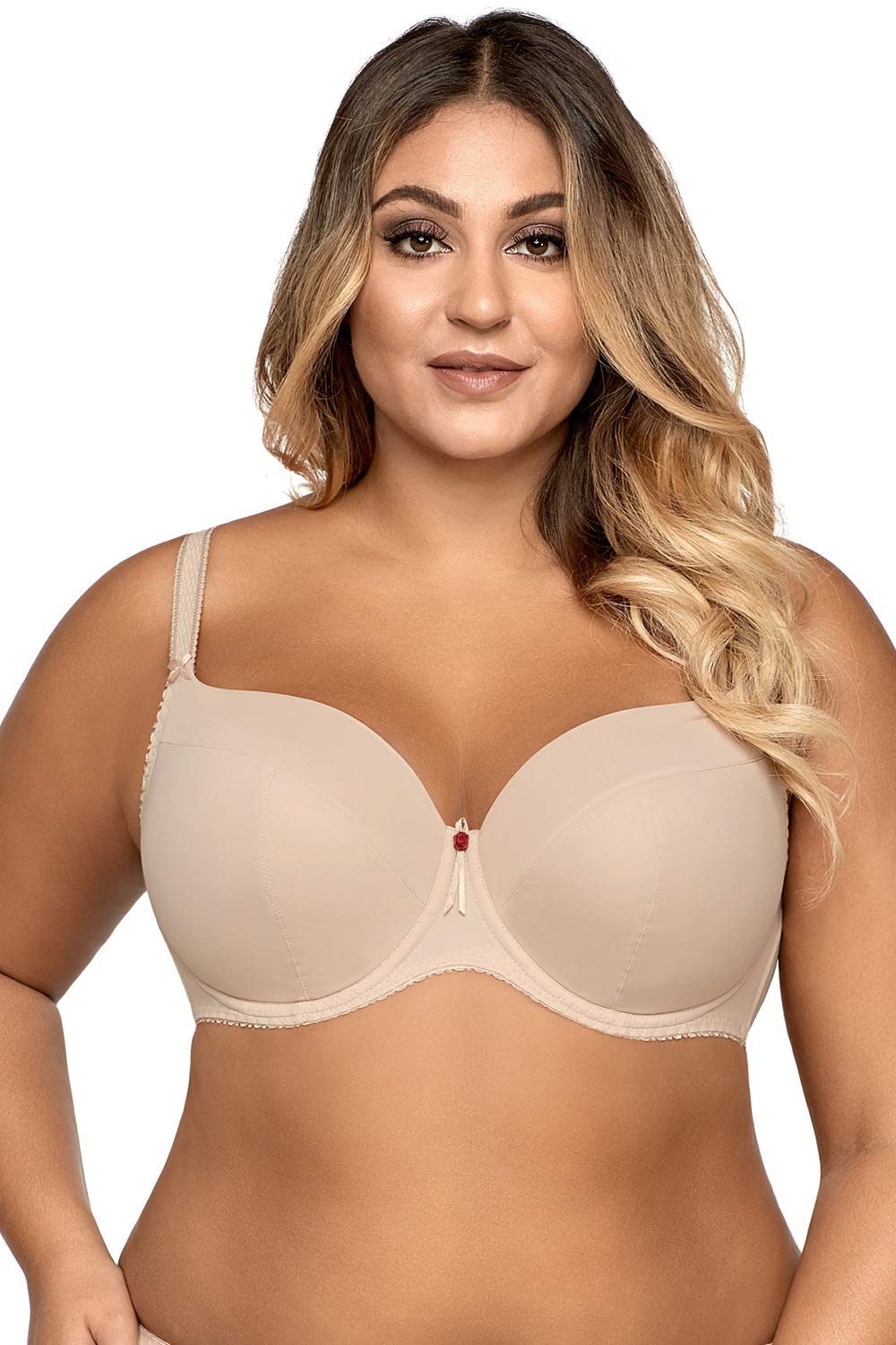 Ava 1263 Liscio Uniforme Reggiseno con Imbottite Coppe Piene con Ferretti