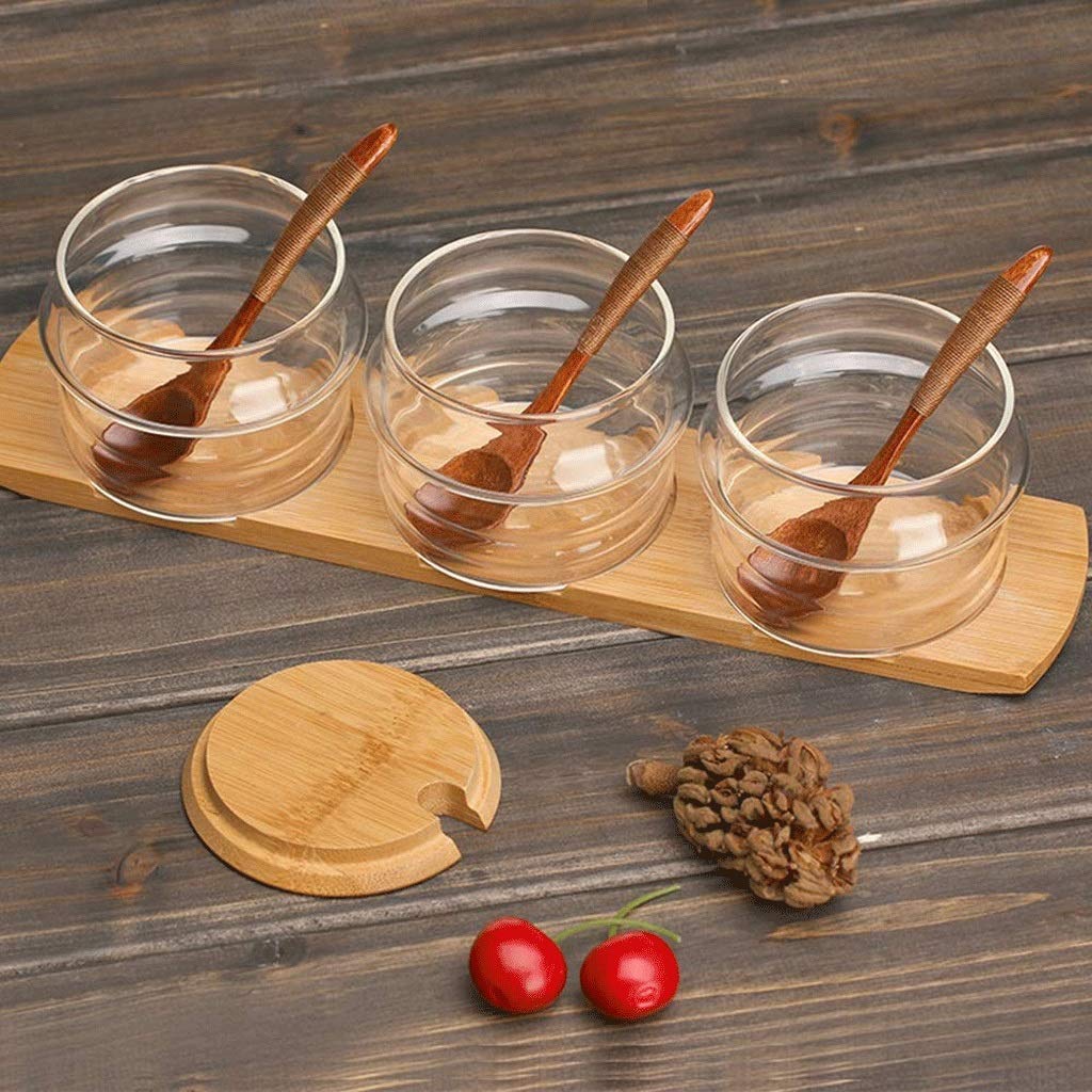 XYNSNDB GaRcan Gewürzdosen-Set aus Glas für die Küche – rutschfeste Basis – Gewürzdosen-Flaschen-Gewürzdosen-Set