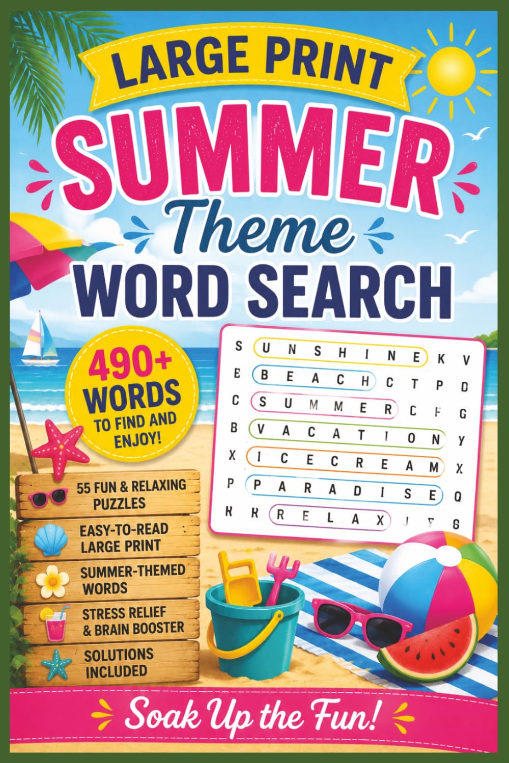 Large Print Summer Theme Word Search