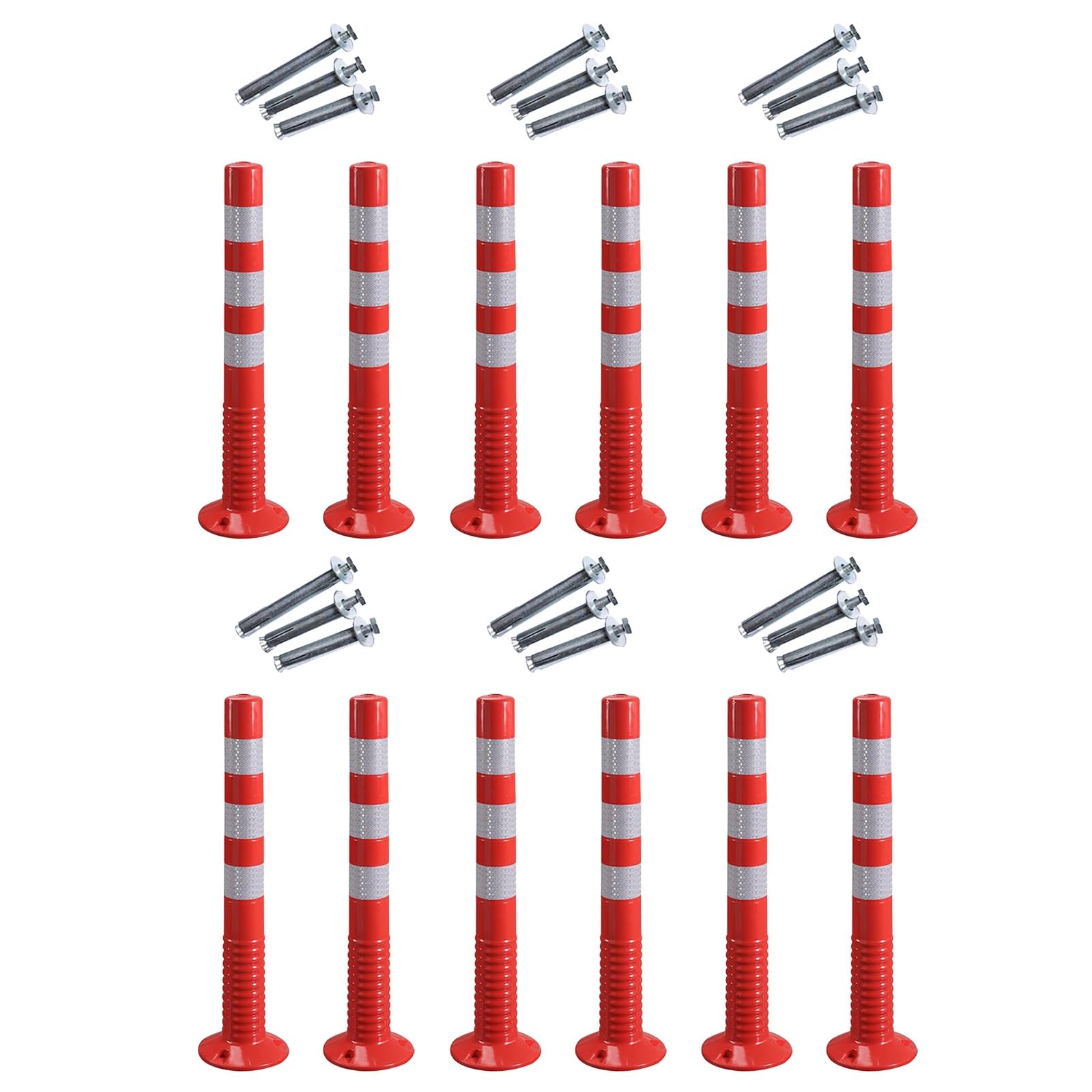 8 10 12 20 Pack Road Traffic Delineator Post Cones, 18