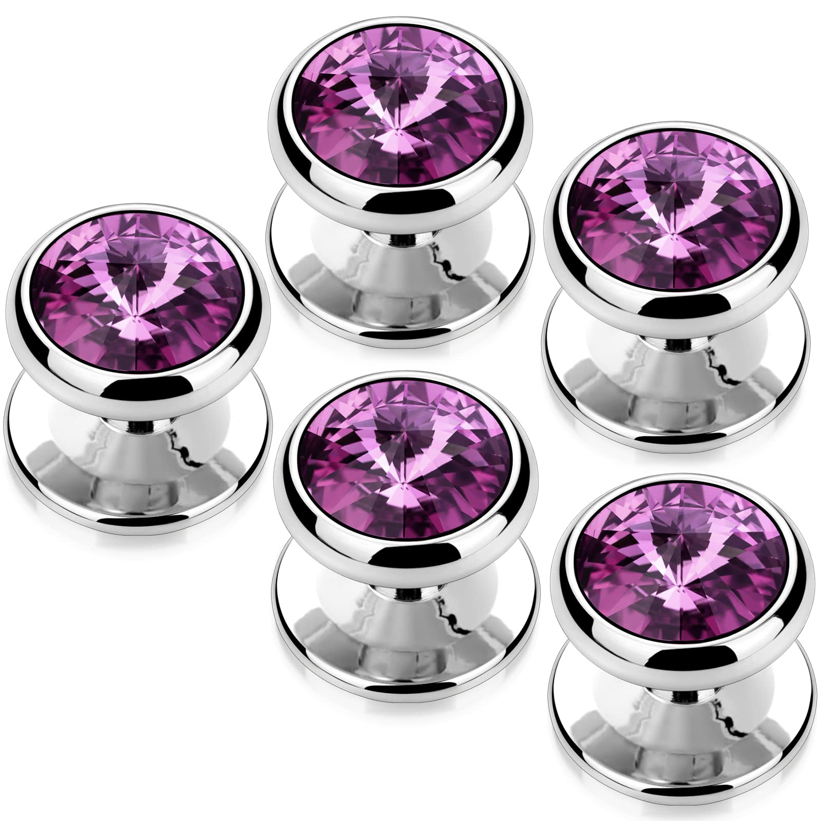 HAWSON Crystal Shirt Studs for Men's Tuxedo Shirt, Tuxedo Buttons for Birthday Wedding Party Christmas.