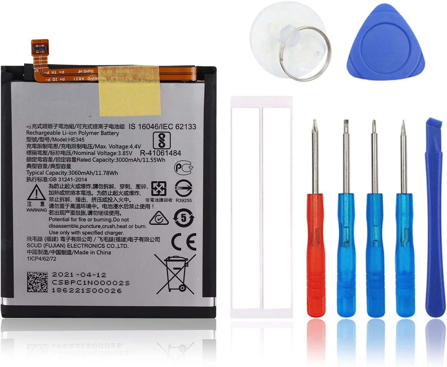 Replacement Battery Compatible with HQ480 No-kia 8.3 with Toolkit
