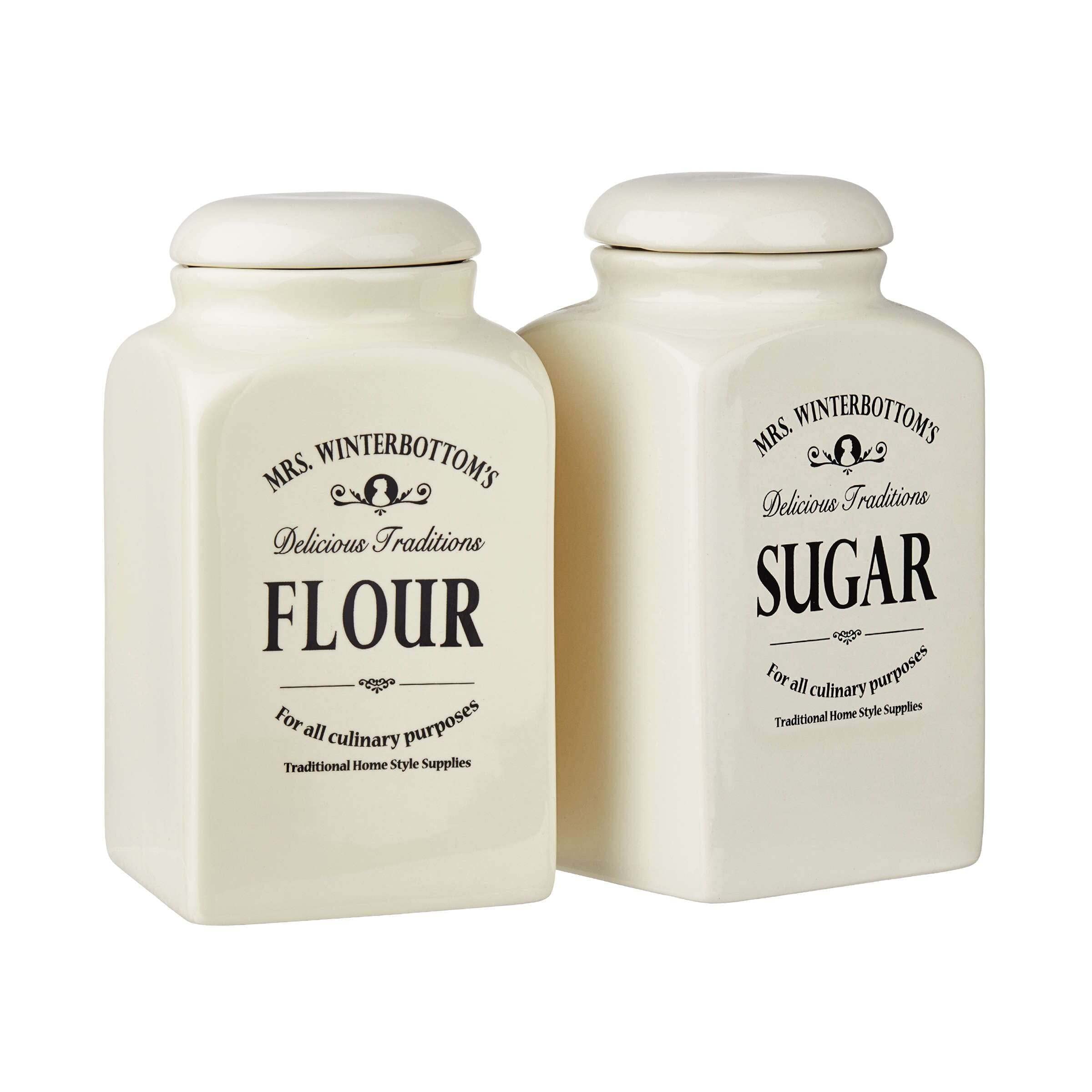 BUTLERS Mrs. Winterbottom's Flour & Sugar Bowl Ceramic Jar with