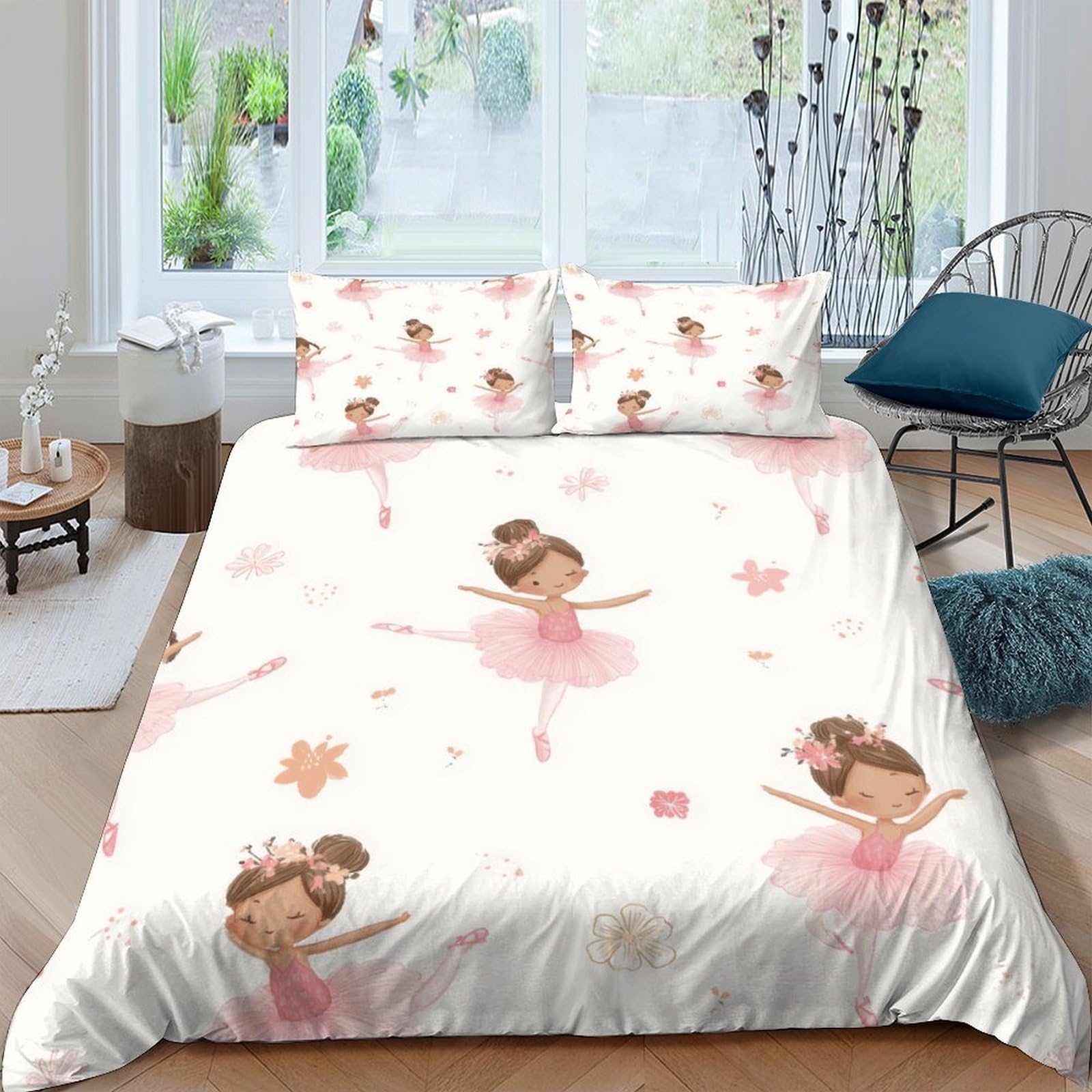 Ctjqhvkz Girls Style-10 3D Printed Ballerina Pink Fitted Sheet Microfiber Soft Bedroom Decor Ballet Star Mattress Cover For Home Dorm Single（135X200cm）