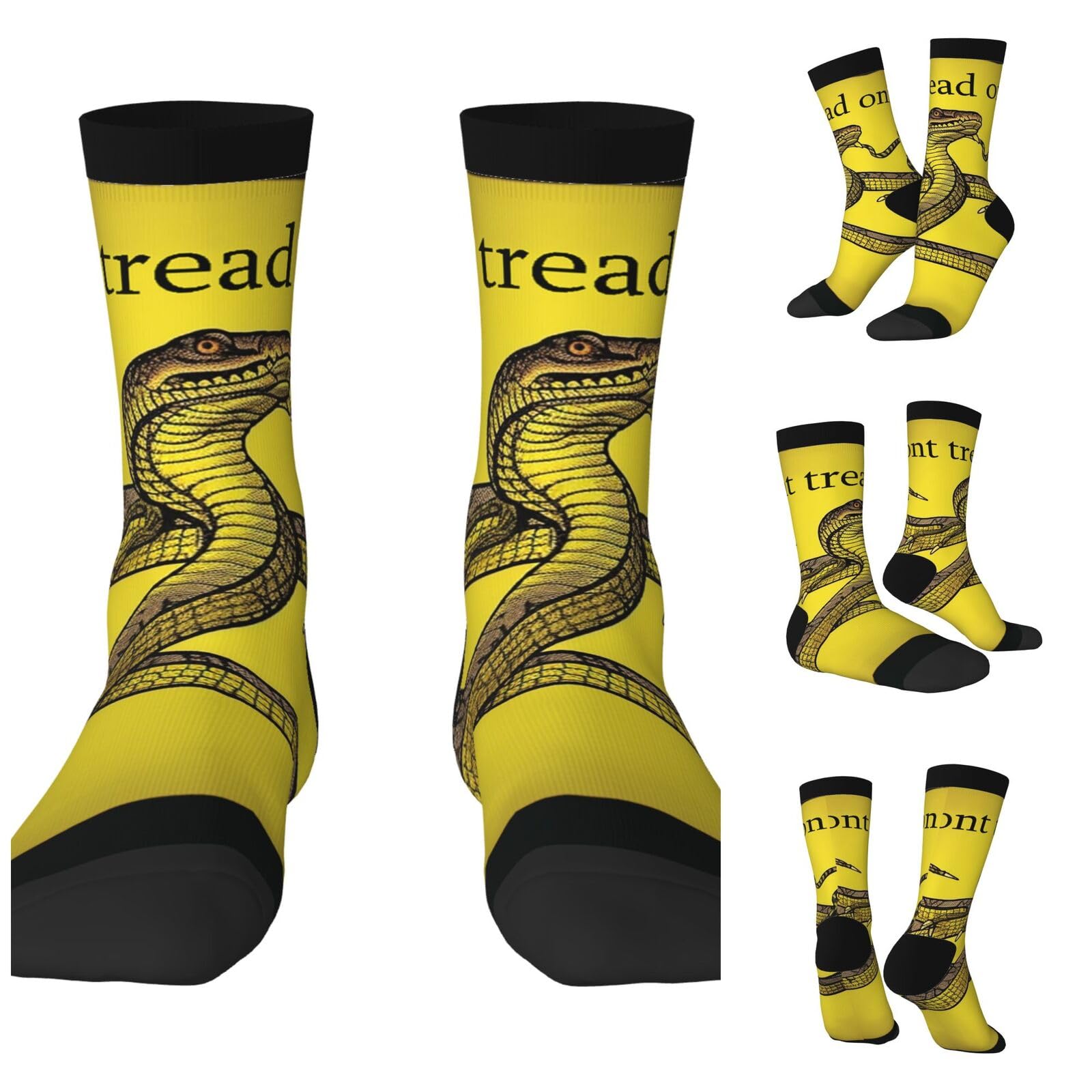 LZQPOEAS Dont tread on me Athletic Socks Unisex Cushioned Crew Socks Hiking Running Calf Sock Soft Above Ankle Sock