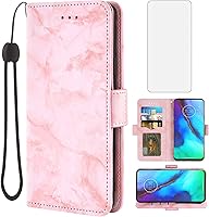 Vista 1 de Asuwish Funda compatible con Moto G Stylus 2020 MotoG Pro y protector de pantalla de vidrio templado, tarjetero con función atril y tapa de mármol