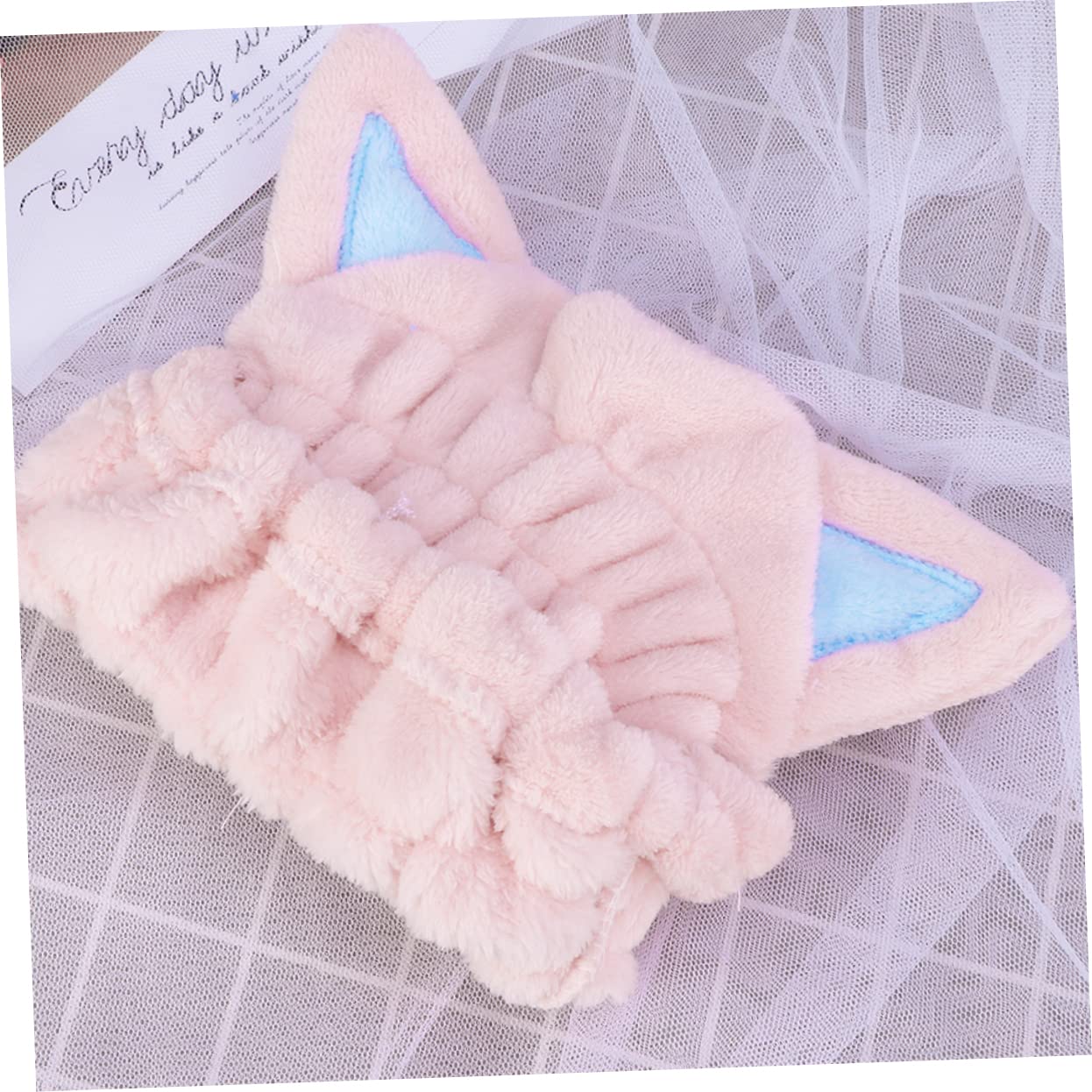 6pezzi Asciugacapelli Cat Ear Microfibra Asciugatura Veloce e Assorbimento Per Casa e Viaggi Blu Rosa